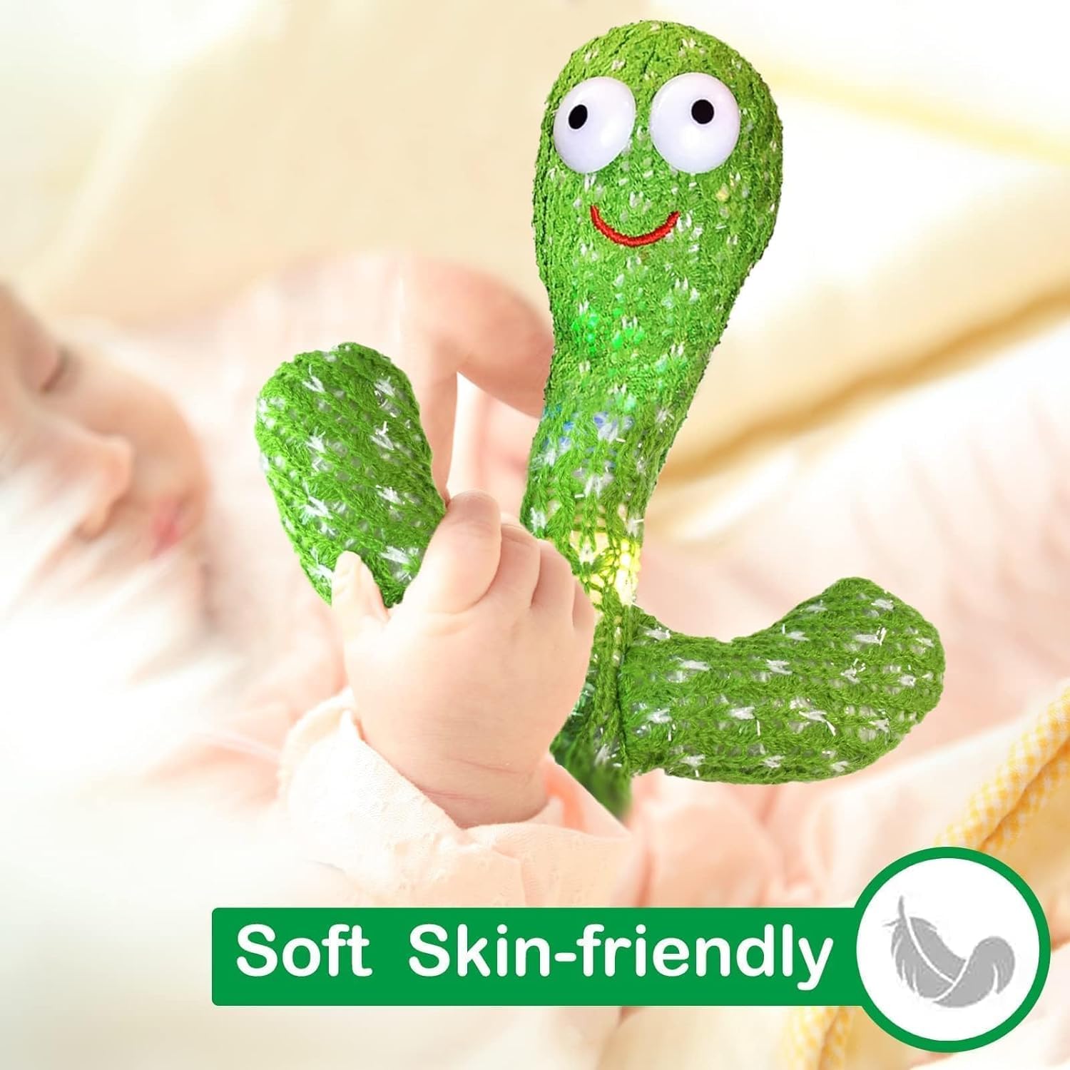 Storio Rechargeable Toys Talking Cactus Baby Toys for Kids Dancing Cactus Toys Can Sing Wriggle & Singing Recording Repeat What You Say Funny Education Toys for Children Playing Home Decor for Kids GenzVybs