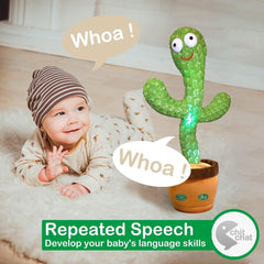 Storio Rechargeable Toys Talking Cactus Baby Toys for Kids Dancing Cactus Toys Can Sing Wriggle & Singing Recording Repeat What You Say Funny Education Toys for Children Playing Home Decor for Kids GenzVybs